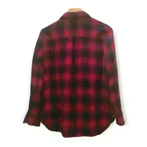 Madewell Plaid Shirt Button Up Long Sleeve Red Black  Size Small - Picture 2 of 10